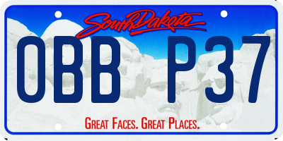 SD license plate 0BBP37