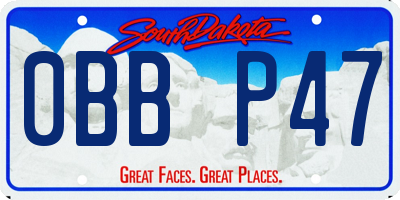 SD license plate 0BBP47