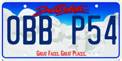 SD license plate 0BBP54