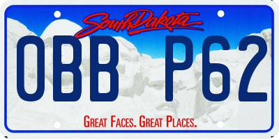SD license plate 0BBP62