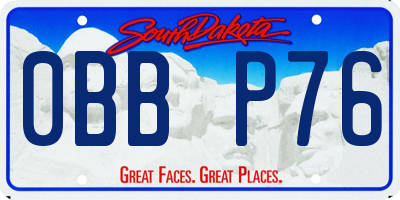 SD license plate 0BBP76