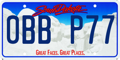 SD license plate 0BBP77