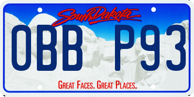 SD license plate 0BBP93