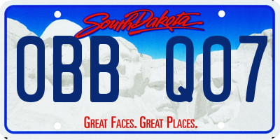 SD license plate 0BBQ07