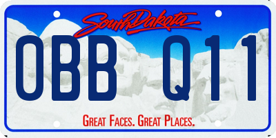 SD license plate 0BBQ11