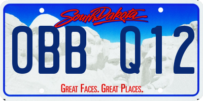 SD license plate 0BBQ12