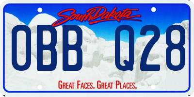 SD license plate 0BBQ28