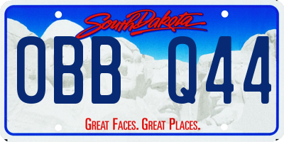 SD license plate 0BBQ44