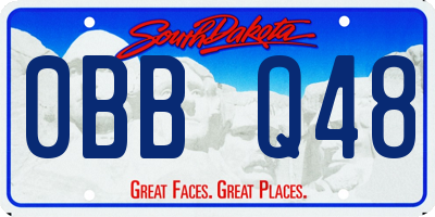 SD license plate 0BBQ48