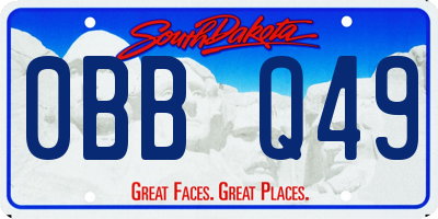 SD license plate 0BBQ49