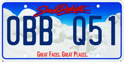 SD license plate 0BBQ51