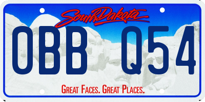 SD license plate 0BBQ54