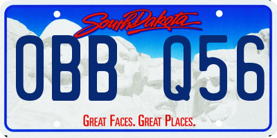 SD license plate 0BBQ56