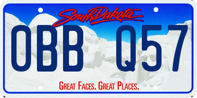 SD license plate 0BBQ57