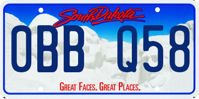 SD license plate 0BBQ58