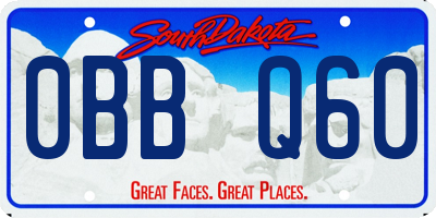 SD license plate 0BBQ60