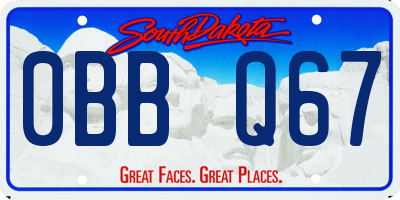 SD license plate 0BBQ67