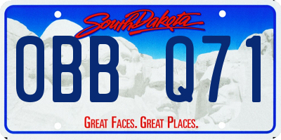 SD license plate 0BBQ71