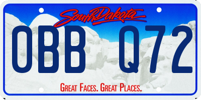 SD license plate 0BBQ72