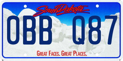 SD license plate 0BBQ87