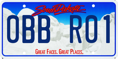 SD license plate 0BBR01