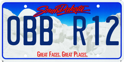 SD license plate 0BBR12