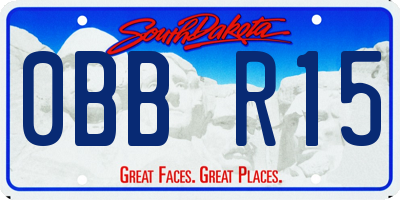 SD license plate 0BBR15