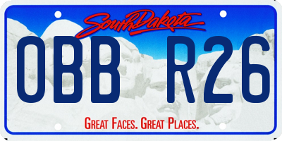 SD license plate 0BBR26