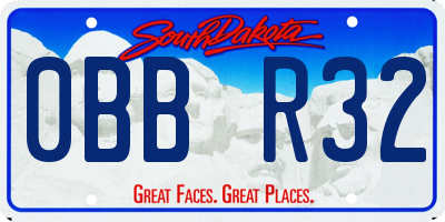 SD license plate 0BBR32