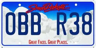 SD license plate 0BBR38