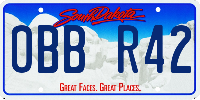 SD license plate 0BBR42
