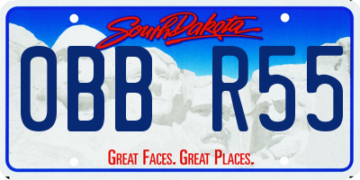 SD license plate 0BBR55