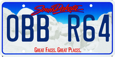 SD license plate 0BBR64