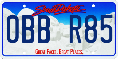 SD license plate 0BBR85