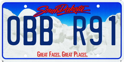 SD license plate 0BBR91