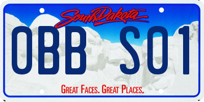 SD license plate 0BBS01