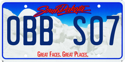 SD license plate 0BBS07