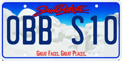 SD license plate 0BBS10
