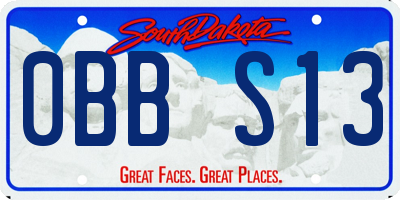 SD license plate 0BBS13