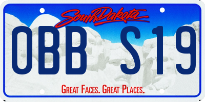 SD license plate 0BBS19