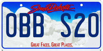 SD license plate 0BBS20
