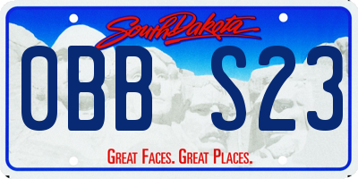 SD license plate 0BBS23