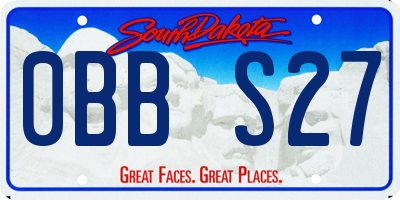 SD license plate 0BBS27