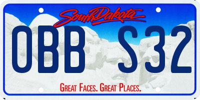 SD license plate 0BBS32