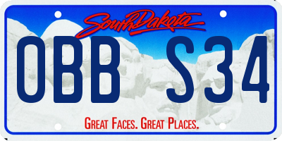 SD license plate 0BBS34