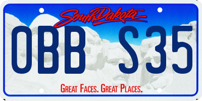SD license plate 0BBS35