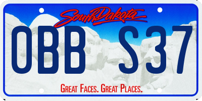 SD license plate 0BBS37