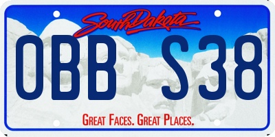 SD license plate 0BBS38