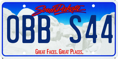 SD license plate 0BBS44