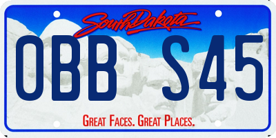 SD license plate 0BBS45